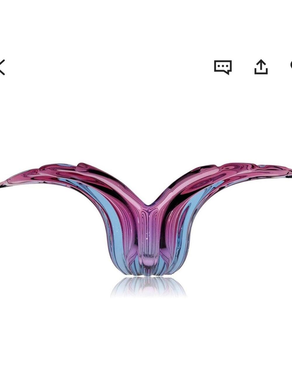 Art Deco Glass Bowl Decor Centerpiece Alfredo Barbini famous winged Collectible